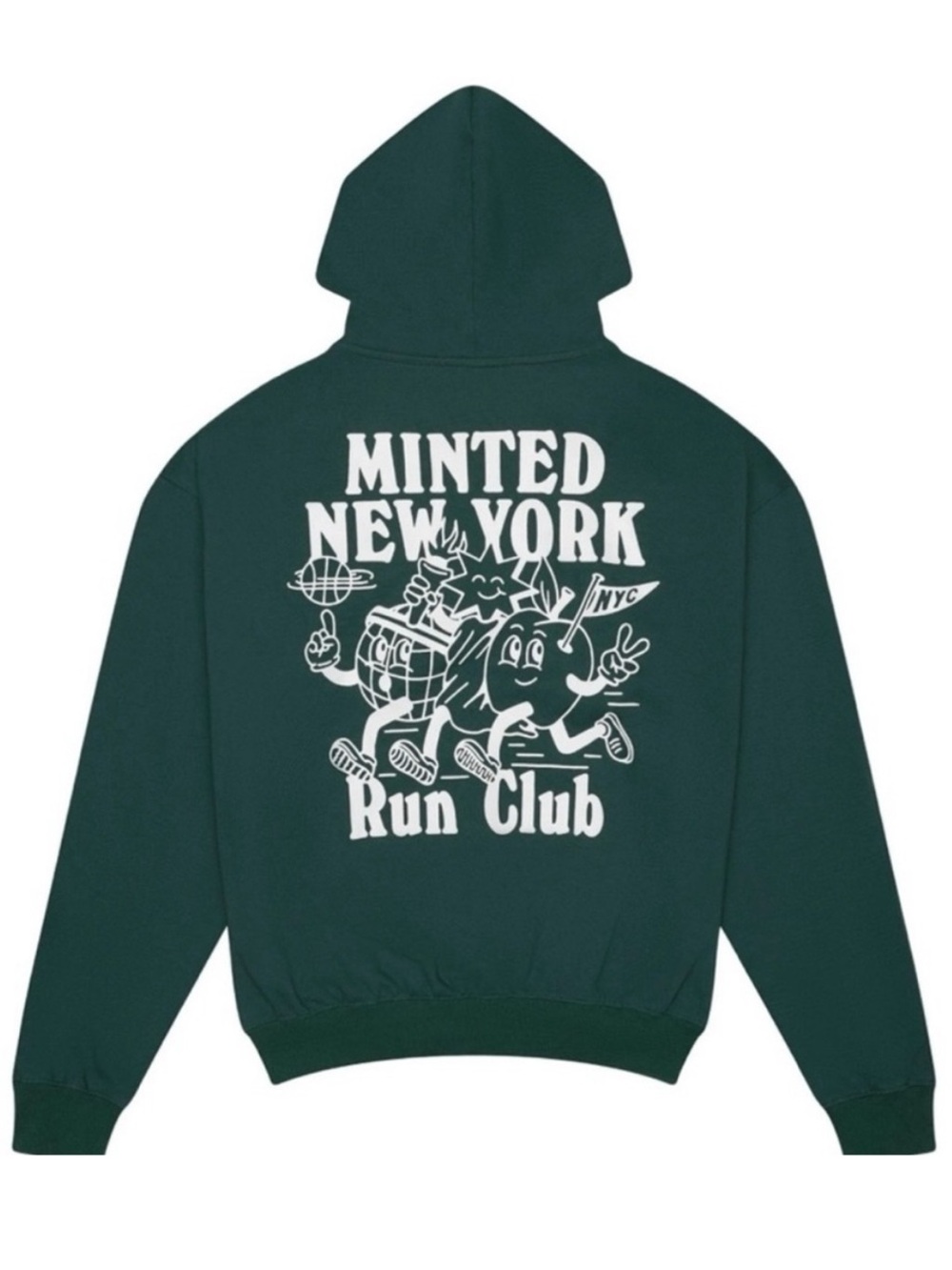 NEW Minted New York Run Club Forest Green Hoodie Sweatshirt Size Small S